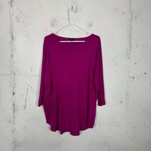 Eileen Fisher Wide Neck Dolman Tunic Top XL Pink